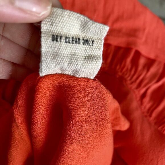 Moon River Anthropologie Orange Embroidered Boho Midi Dress size Medium - Picture 16 of 16